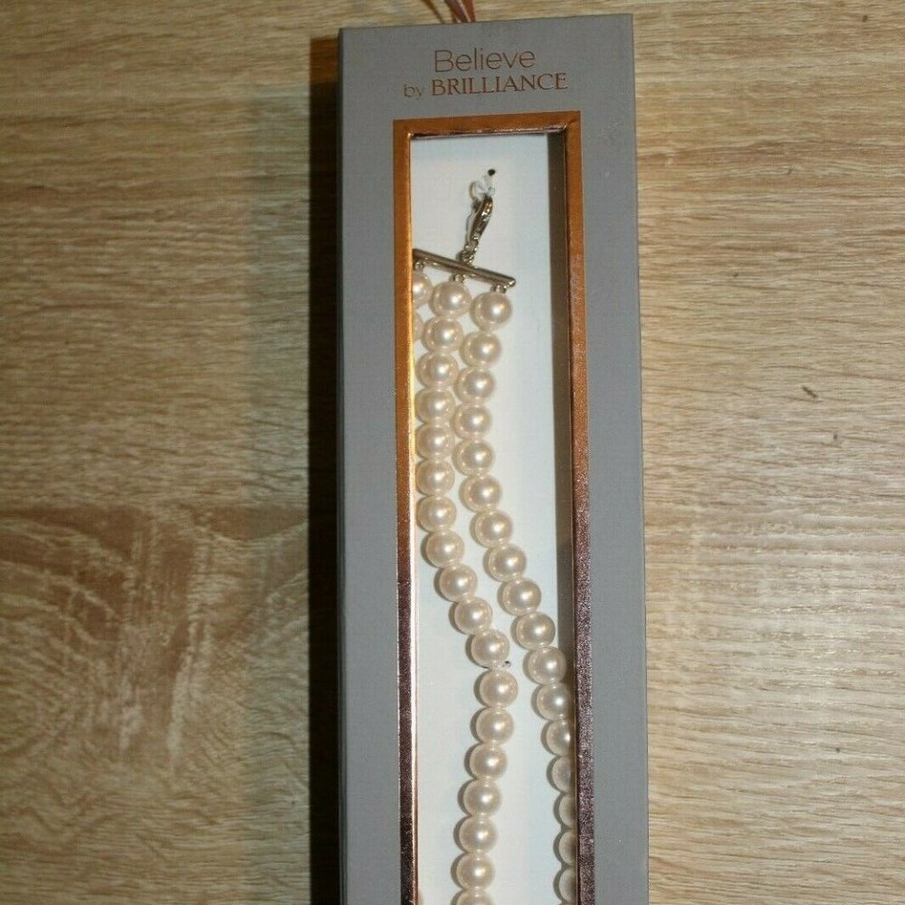 Fine Silver Plated Simulated Pearl Bracelet